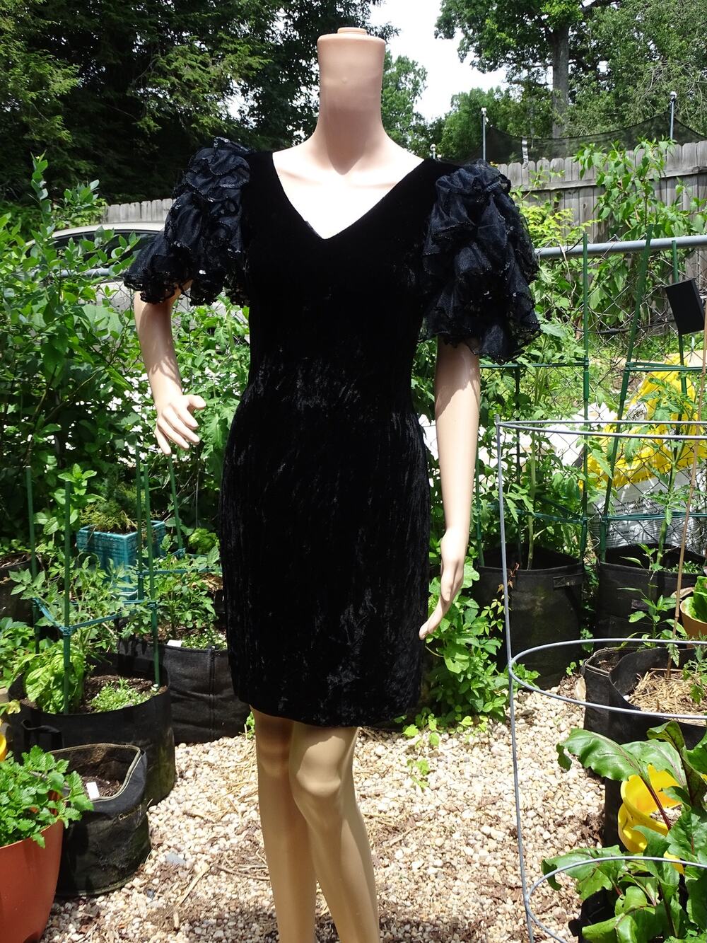 Vintage 80s Susan Roselli Sequin Goth Dress Black Vampy Cocktail Mini XS S